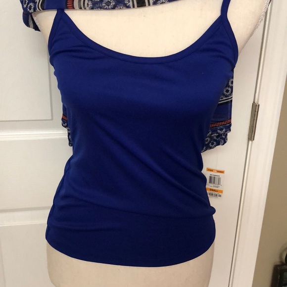 NWT 2piece bright blue cammie w/stretchy over lay - Picture 4 of 4